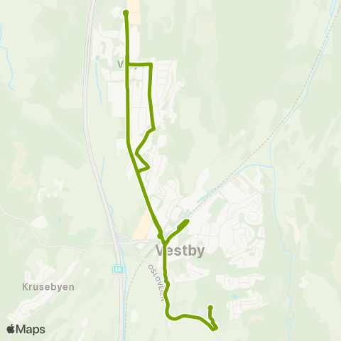 Ruter Randem - Vestby stasjon map