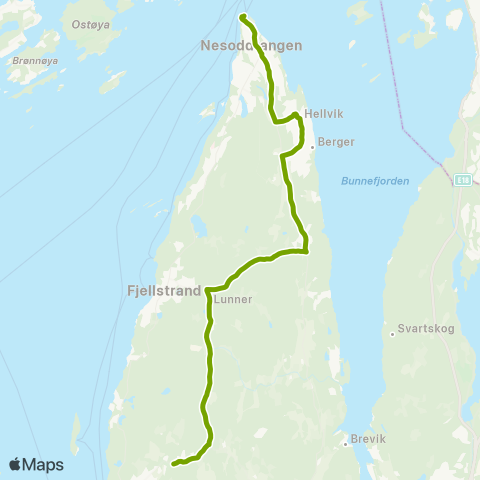 Ruter Myklerud - Nesoddtangen map