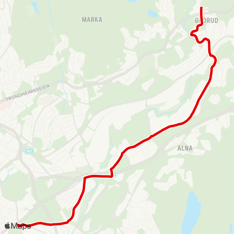 Ruter Helsfyr T - Grorud T map