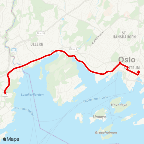 Ruter Fornebu - Jernbanetorget map