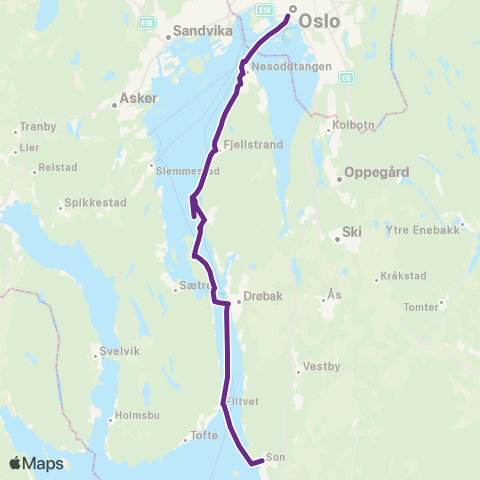 Ruter Son - Aker brygge map
