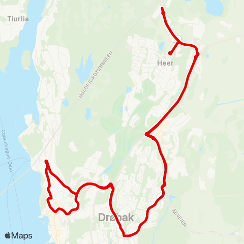 Ruter Sommerbuss i Drøbak map