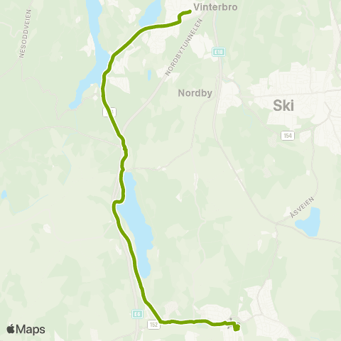 Ruter Ås - Vinterbro map