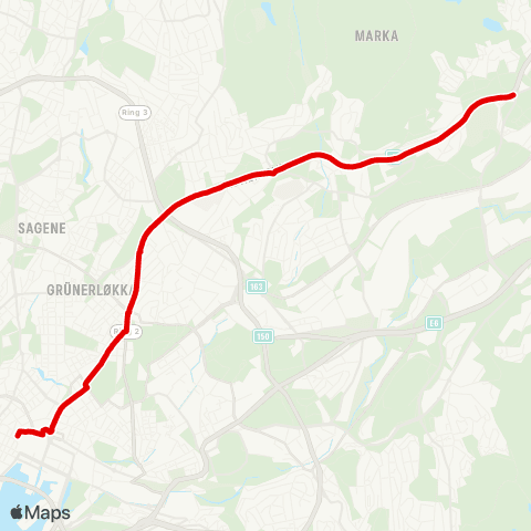 Ruter Fornebu - Kalbakken map