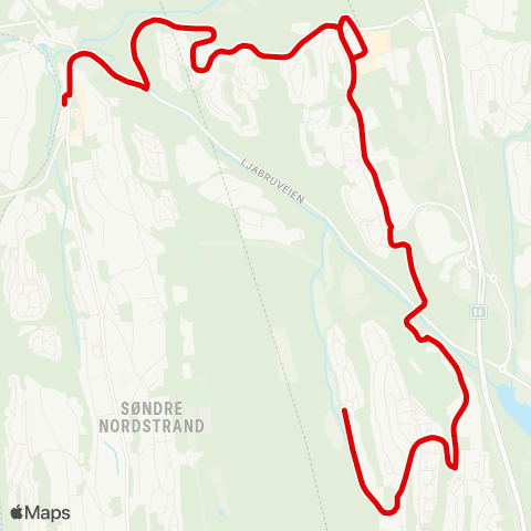 Ruter Mortensrud T - Seterbråten map