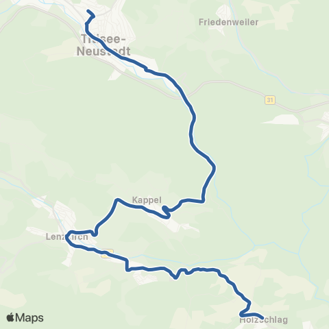 RVF Lenzkirch Kurpark ↔︎ Neustadt  Bf map