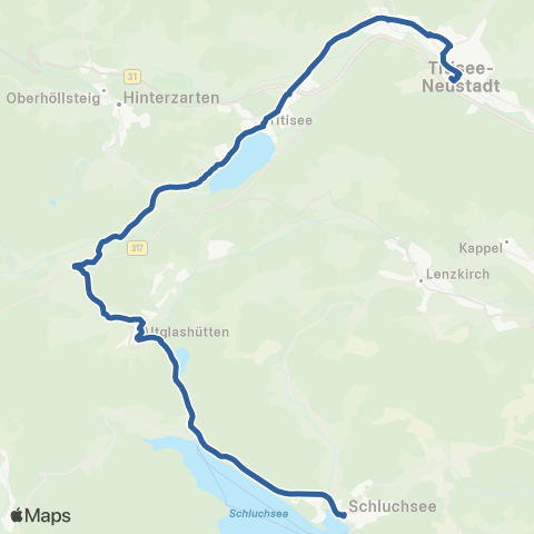 RVF Titisee Bf ↔︎ Seebrugg Bf map