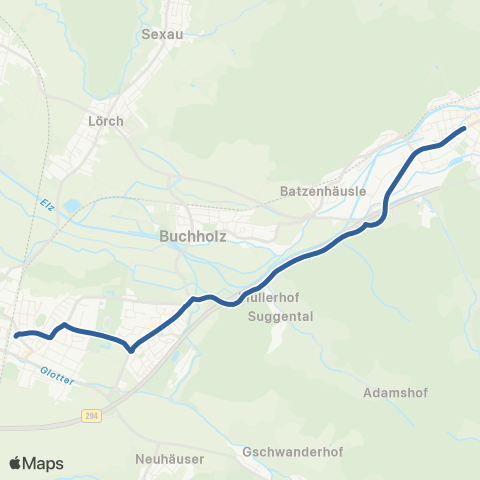 RVF Waldkirch  Bf ↔︎ Denzlingen Bf map