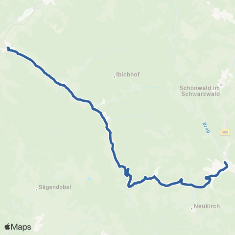 RVF Furtwangen Friedrichschule ↔︎ Bleibach Bf map