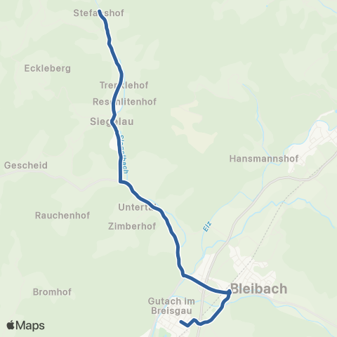 RVF Siegelau Rathaus ↔︎ Bleibach Bf map