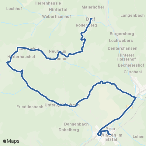 RVF Oberwinden Schule ↔︎ Elzach Bf map
