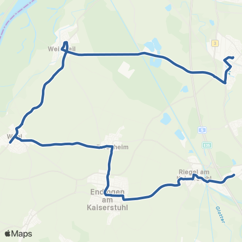 RVF Kenzingen Bf ↔︎ Riegel-Malterdingen map