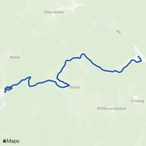 RVF Todtmoos Busbahnhof ↔︎ St. Blasien Busbahnhof map