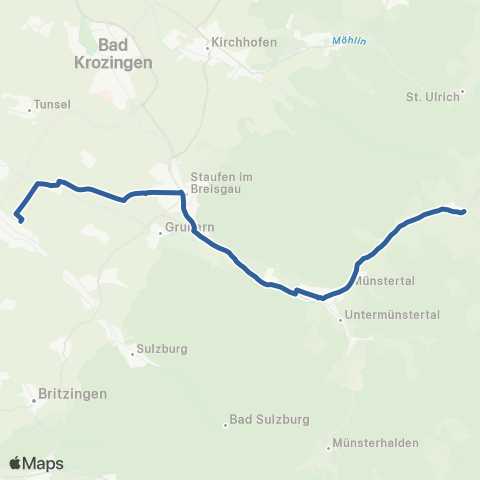 RVF Heitersheim Malteserhalle ↔︎ Münstertal Spielweg map