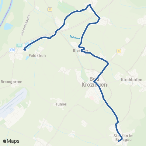 RVF Staufen Süd  ↔︎ Bad Krozingen Schulzentrum map