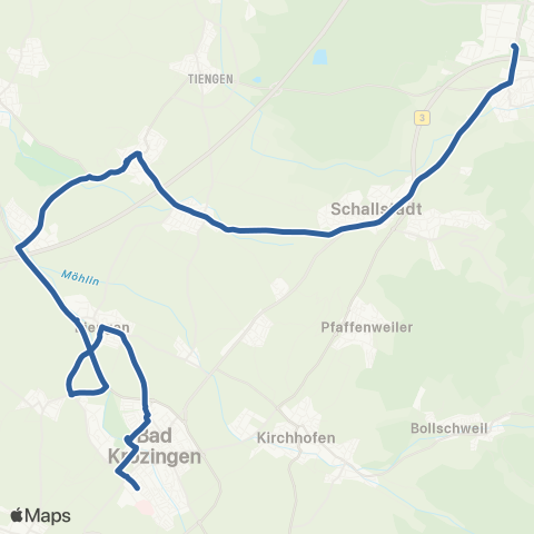 RVF Bad Krozingen Schulzentrum ↔︎ Munzinger str. (Freiburg) map