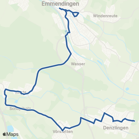 RVF Emmendingen Bf ↔︎ Denzlingen Bf map