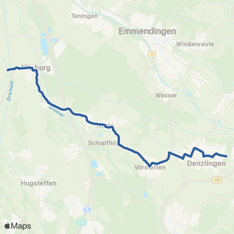 RVF Nimburg Bf ↔︎ Denzlingen Bf map