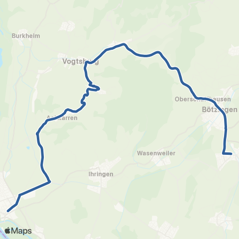 RVF Breisach Bf ↔︎ Gottenheim Bf map