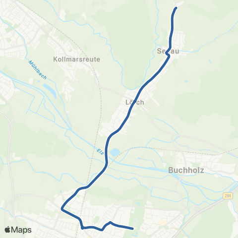 RVF Sexau Mühlebächle ↔︎ Denzlingen Bf map
