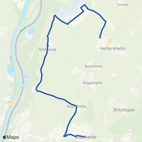 RVF Müllheim  Markgräfler Platz ↔︎ Heitersheim Bf map