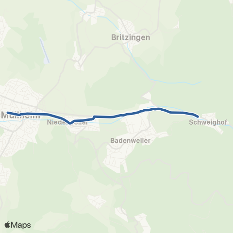 RVF Nußbaumallee (Müllheim ) ↔︎ Müllheim Goethestr. map