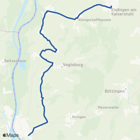 RVF Breisach Bf ↔︎ Riegel-Malterdingen map