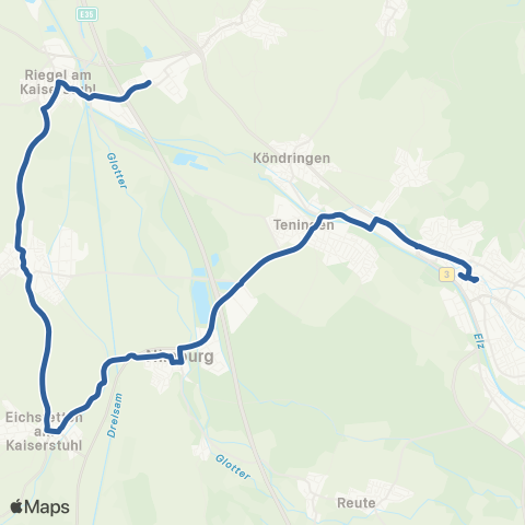 RVF Emmendingen Bf ↔︎ Bahlingen Bf map