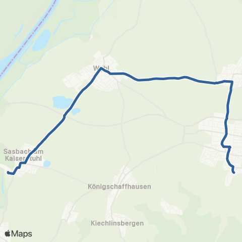 RVF Endingen Schulzentrum ↔︎ Sasbach Schule map