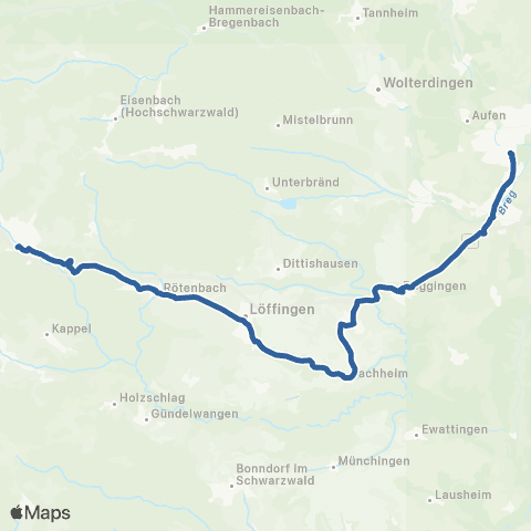 RVF Rottweil Bf ↔︎ Trossingen Bf map