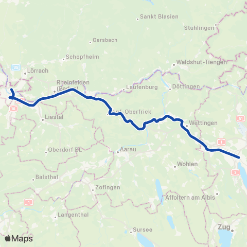 RVF Basel SBB ↔︎ Basel Bad Bf map