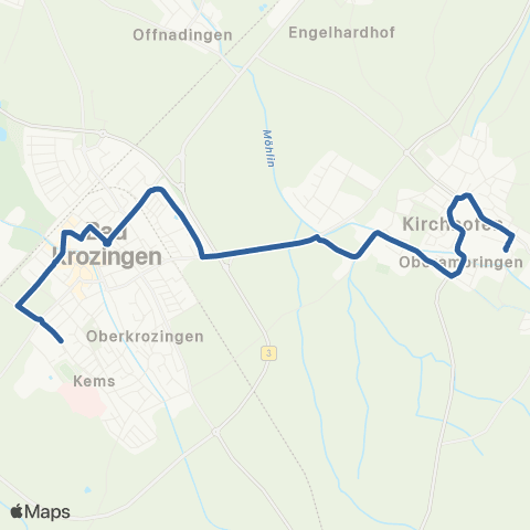 RVF Bad Krozingen Schulzentrum ↔︎ Ehrenstetten Jengerschule map