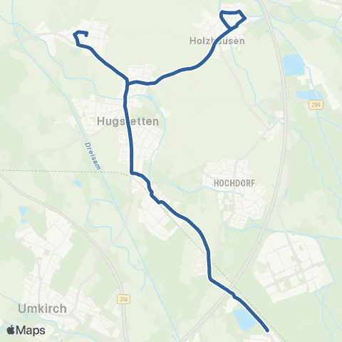 RVF March Holzhausen Pflugsweide ↔︎ Moosweiher (Freiburg) map