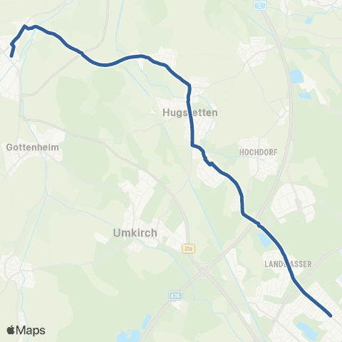 RVF Bötzingen Bf ↔︎ Moosweiher (Freiburg) map
