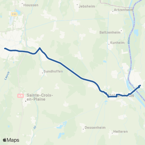 RVF COLMAR BREISACH ↔︎ COLMAR - BREISACH map