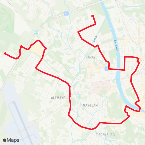 Salzburg Verkehr Kleßheim Kavalierhaus-Salzburg Salzburgarena map