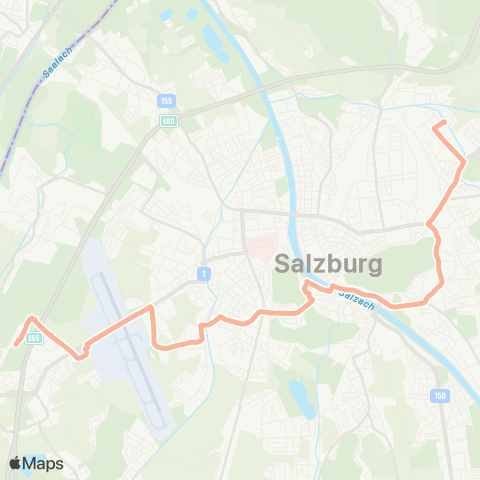 Salzburg Verkehr Salzburg Lankessiedlung-Wals Walserfeld Schule map