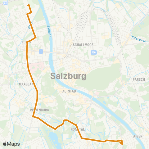 Salzburg Verkehr Salzburg Josefiau-Salzburg Salzburgarena map
