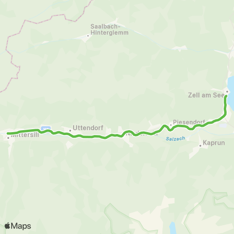 Salzburg Verkehr Zell am See - Krimml map