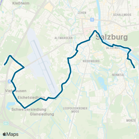 Salzburg Verkehr Salzburg Ferdinand-Hanusch-Platz-Viehhausen Schule map