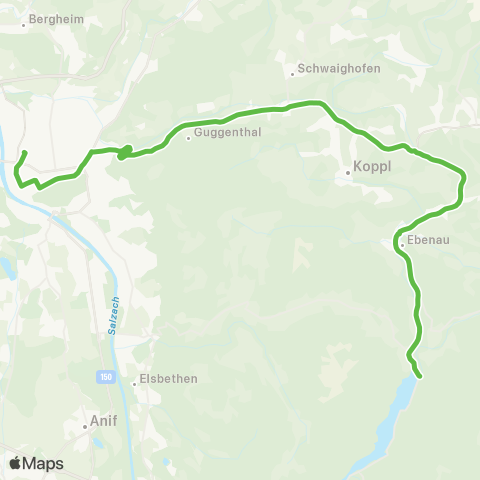 Salzburg Verkehr (Salzburg) - Eggerwirt - Ebenau - Strubklammwerk map