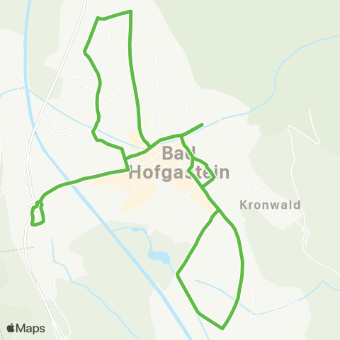 Salzburg Verkehr Busterminal - Nord - Zentrum - Süd - Höhenweg - Zentrum - Busterminal Citybus Bad Hofgastein map
