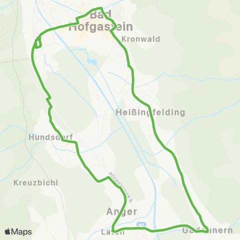Salzburg Verkehr Busterminal - Gadaunern - Zentrum - Busterminal Citybus Bad Hofgastein map
