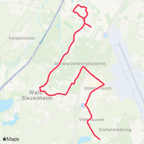 Salzburg Verkehr Viehhausen - Walserfeld - Siezenheim map