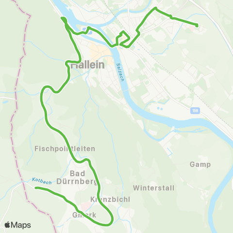Salzburg Verkehr Hallein - Bad Dürrnberg map