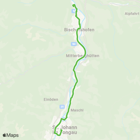 Salzburg Verkehr Bischofshofen - St.Johann im Pongau map
