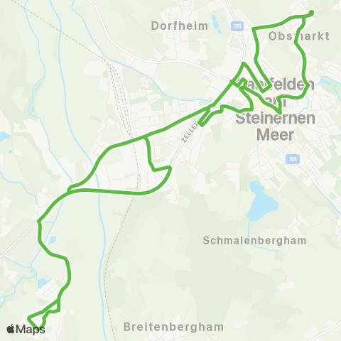 Salzburg Verkehr Postamt - Bahnhof - Haid - Bahnhof - Postamt Postamt - Bürgerau - Postamt - Ramseiden - Postamt Stadtbus Saalfelden map