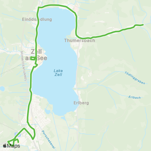 Salzburg Verkehr Thumersbach - Krankenhaus - Postplatz - Schüttdorf - Bruckberg KLV 2310 map