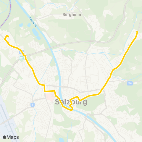 Salzburg Verkehr Mayrwies Daxluegstraße-Salzburg Forellenwegsiedlung map