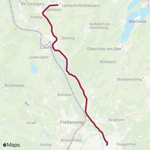 Salzburg Verkehr Salzburg - Lamprechtshausen map